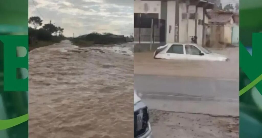 Chuva forte provoca alagamentos em Jaguaquara e Maracás nesta quarta-feira