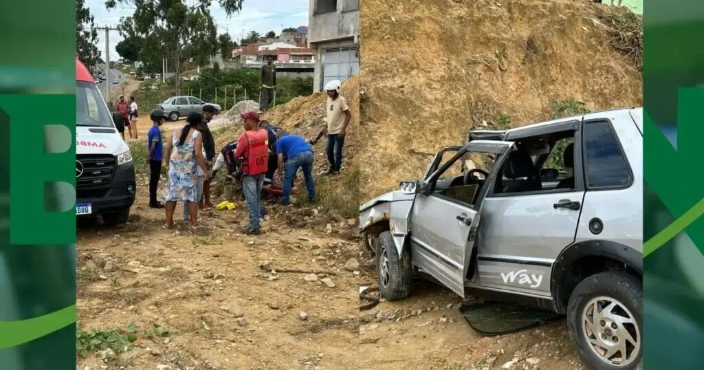 Jovem capota veículo após perder controle na BR-420 em Jaguaquara