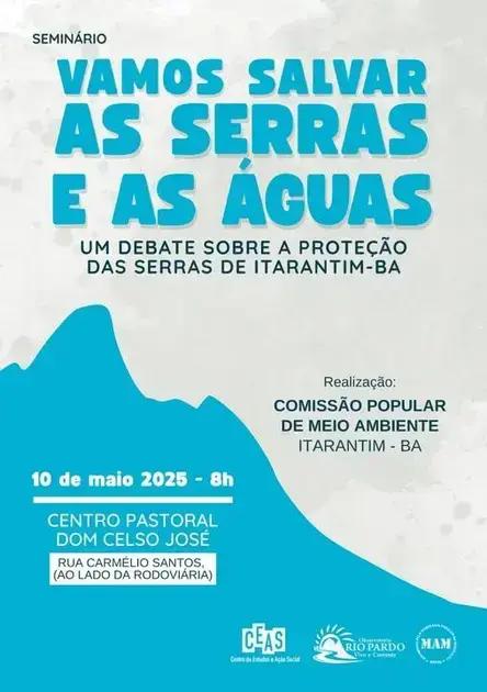 Seminário discute proteção das serras e águas em Itarantim