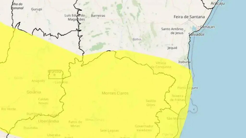 Vitória da Conquista em alerta amarelo para chuvas intensas até terça-feira
