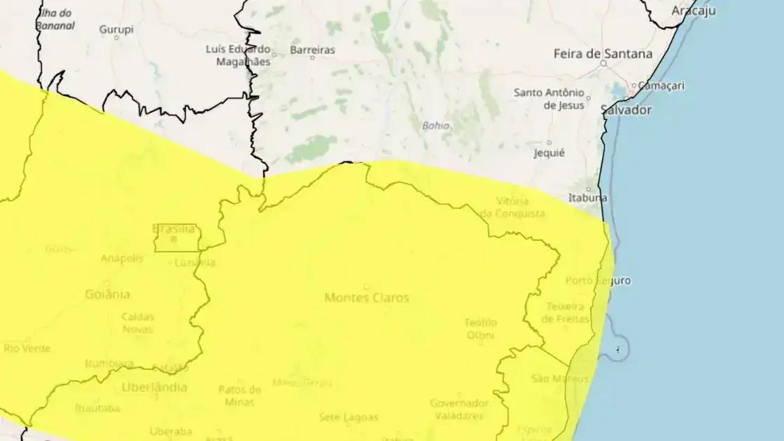 Vitória da Conquista em alerta amarelo para chuvas intensas até terça-feira
