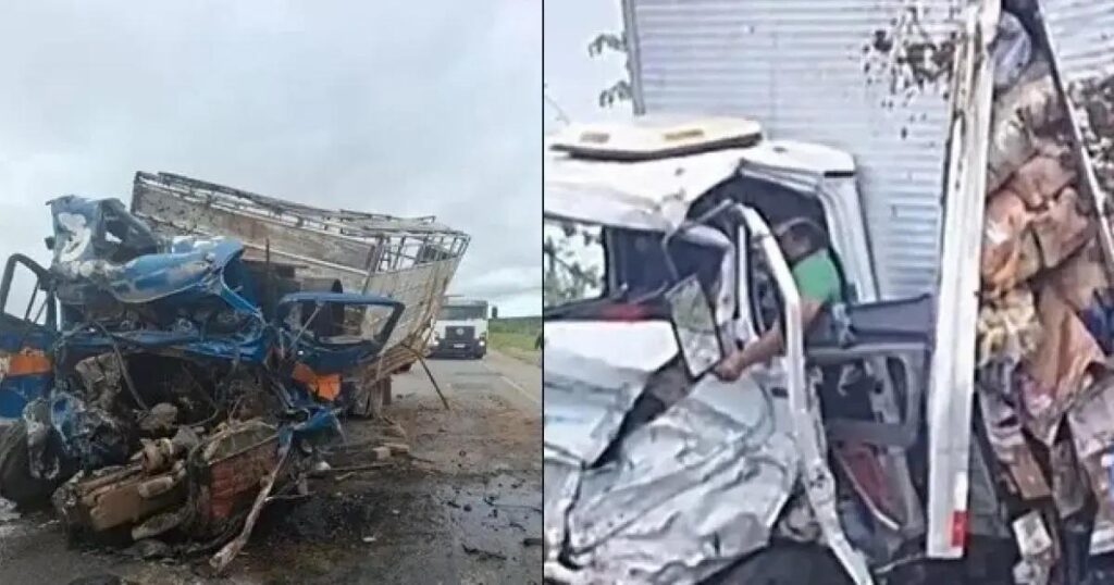 Colisão entre caminhões deixa motoristas feridos em Nova Fátima, Bahia