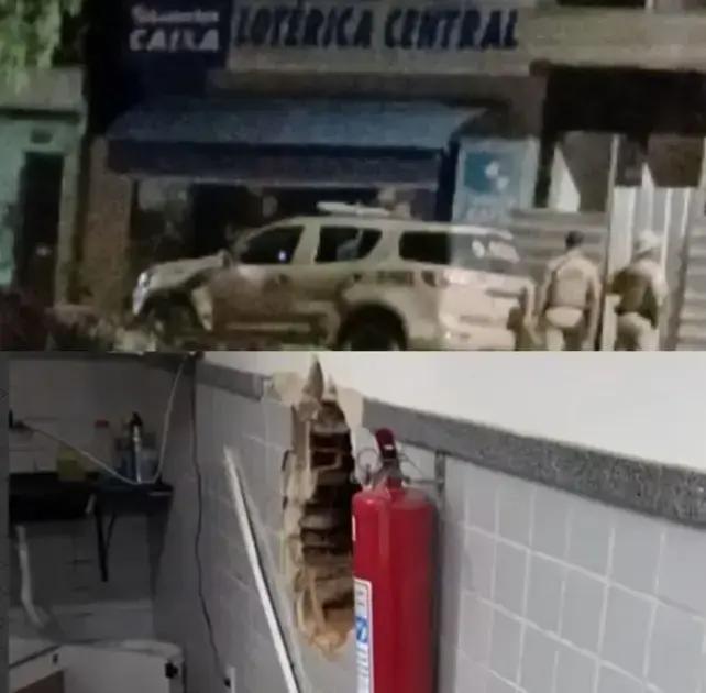 Criminosos abrem buraco em lotérica e furtam mais de R$ 100 mil