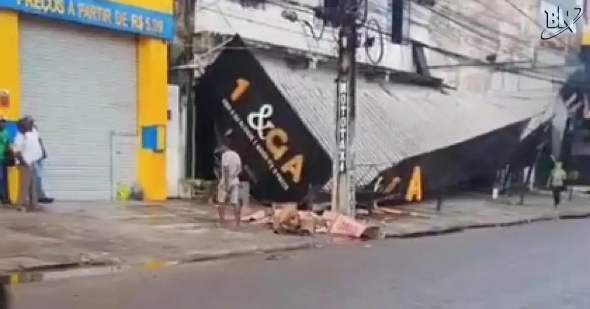 Desabamento de marquise em Salvador causa susto, mas ninguém se feriu