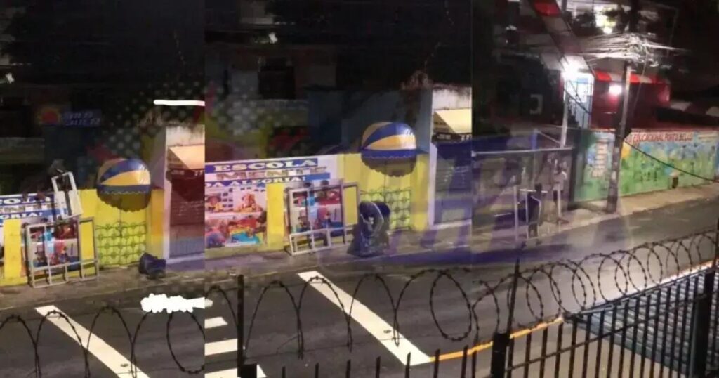 Homem é flagrado furtando estruturas de alumínio de escola em Salvador