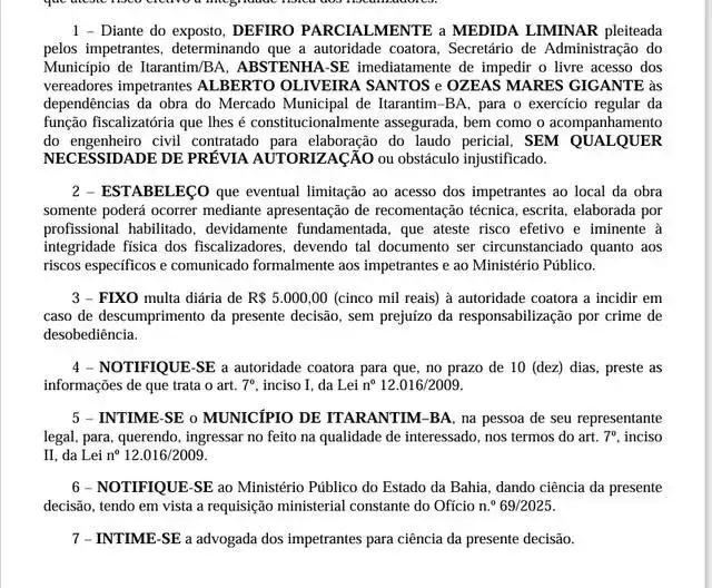 Justiça autoriza acesso de vereadores ao mercado municipal após desabamento