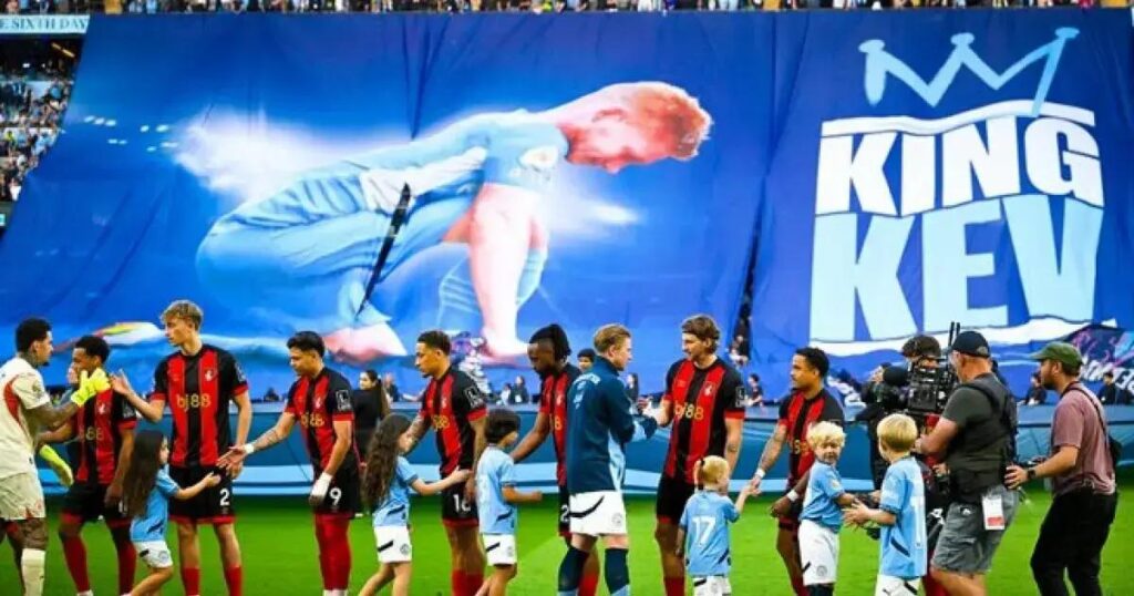 Manchester City derrota o Bournemouth e homenageia De Bruyne em sua despedida