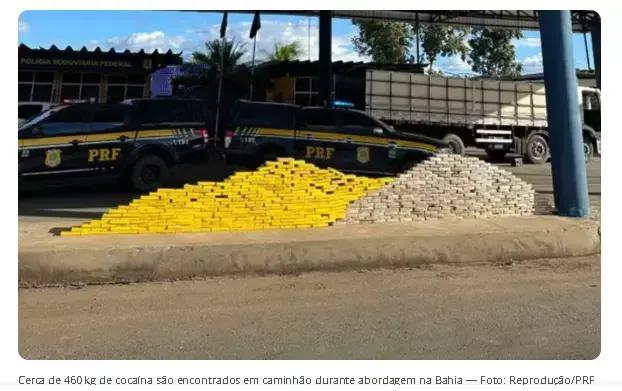 Polícia apreende 460 kg de cocaína em barreiras na Bahia