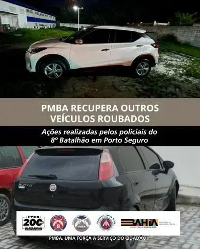 Polícia apreende dois veículos com restrição de roubo em Porto Seguro