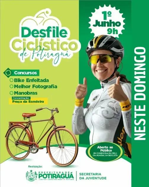 Potiraguá promove o 1º Desfile Ciclístico em comemoração ao Dia da Bicicleta