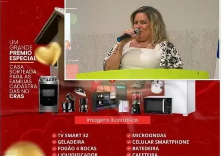 Prefeita realiza sorteio inusitado para atrair público à visita do governador