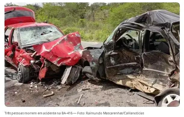 Tio e sobrinho morrem em grave acidente na BA-416