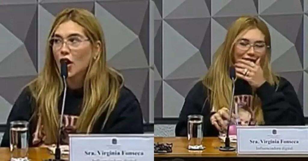 Virgínia Fonseca viraliza ao confundir microfone com canudo na CPI