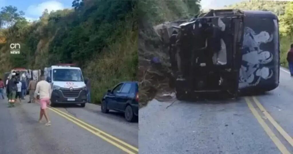 Acidente com ônibus da banda Coração Cigano deixa feridos na BR-634