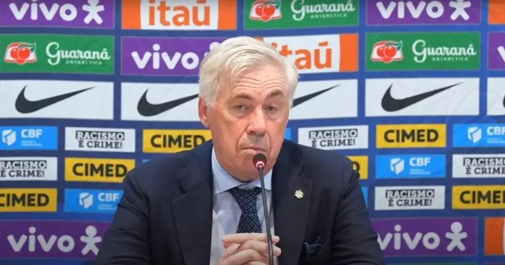 Ancelotti projeta vitória do Brasil com mais intensidade contra o Paraguai