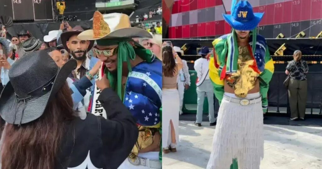 Baiano brilha com look estiloso e conquista vitória em show de Beyoncé