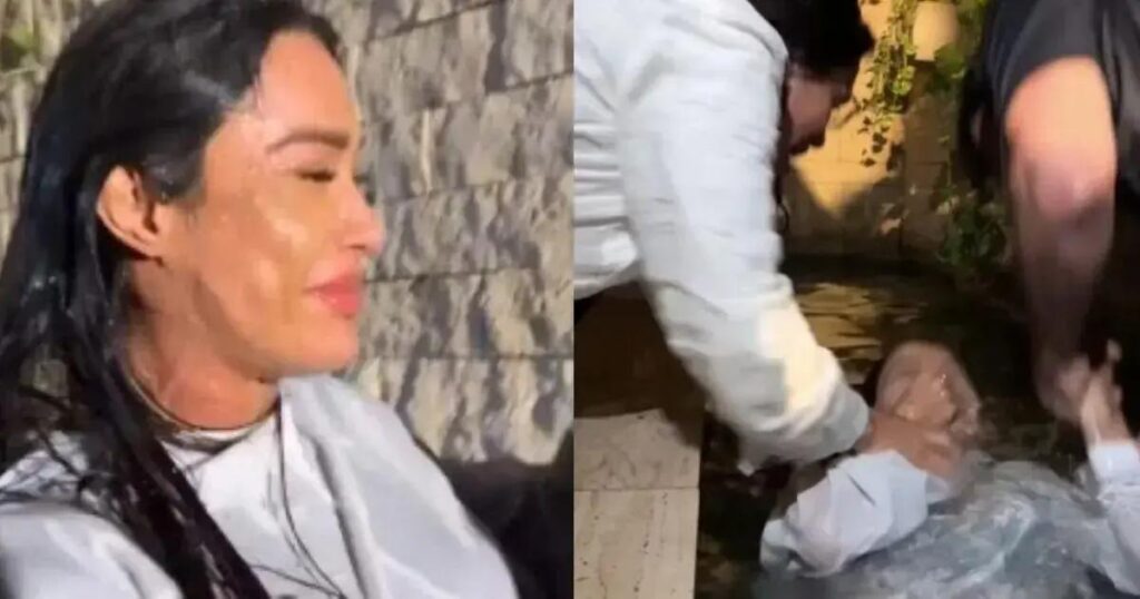 Gracyanne Barbosa surpreende com batismo evangélico com Pablo Marçal