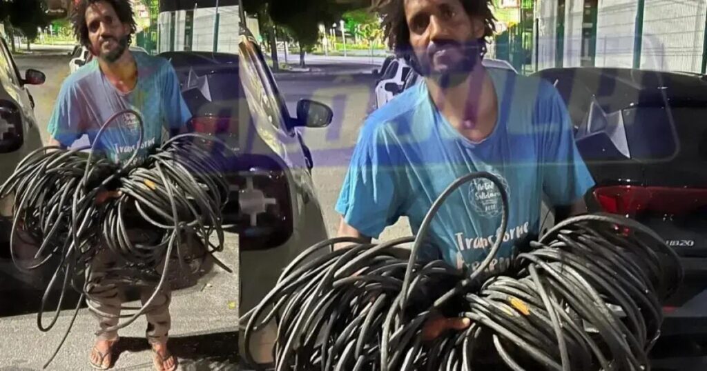 Homem é preso furtando fios no bairro da Graça, em Salvador