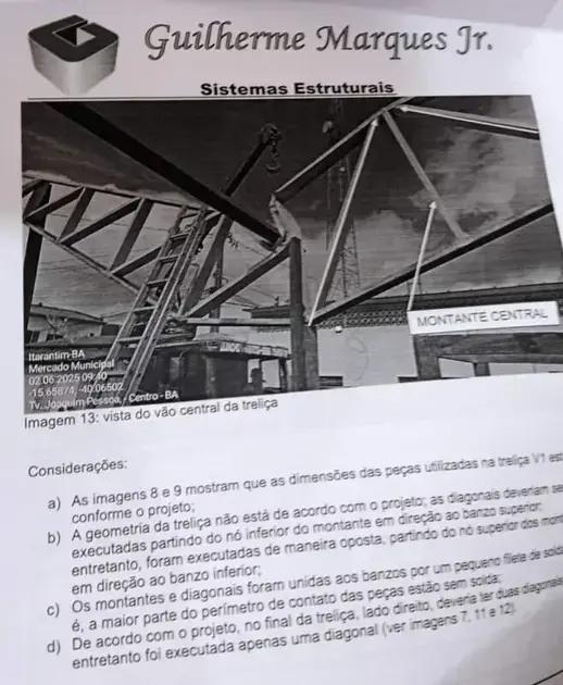Laudo técnico aponta falhas graves na obra do Mercado Municipal