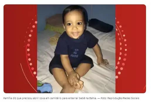 Tragédia em Itacaré: Família precisa abrir cova para sepultar bebê de leucemia