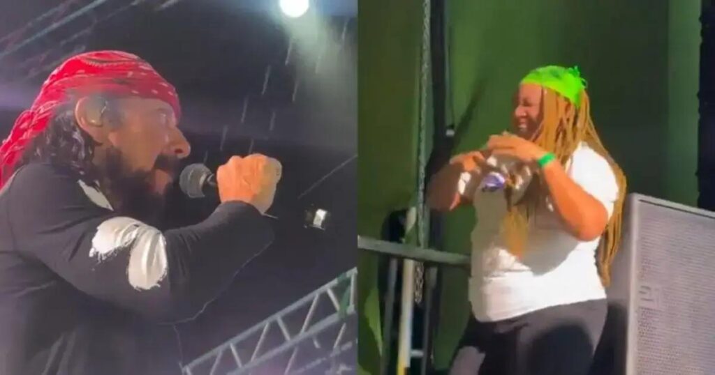 Bell Marques fica surpreso com intérprete de Libras durante show