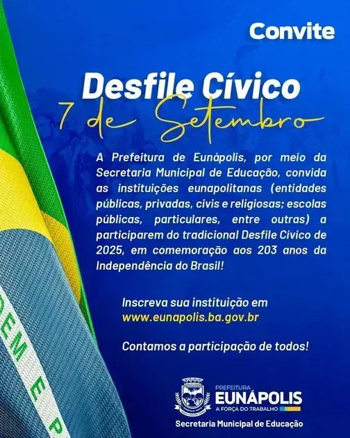 Eunápolis celebra 203 anos da Independência do Brasil com desfile cívico