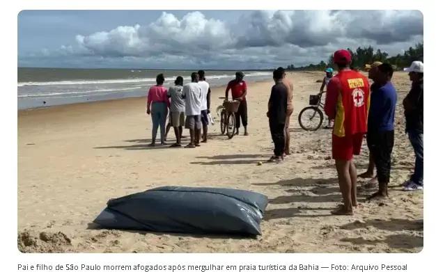 Tragédia em Nova Viçosa: pai e filho morrem afogados na praia