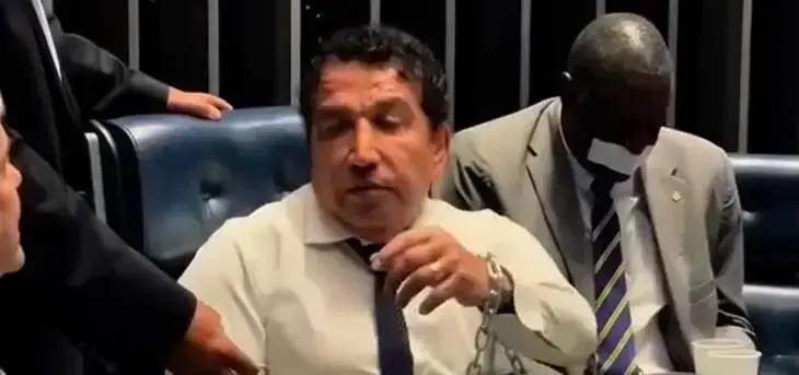 Protesto de senadores da oposição no Senado em defesa de pautas urgentes