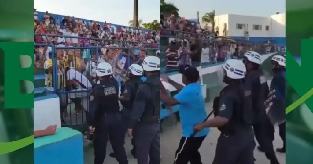Confusão em jogo: Guarda Municipal usa spray de pimenta em tumulto no estádio