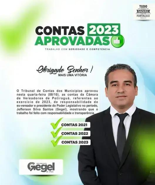 Contas de 2023 do ex-presidente da Câmara de Potiraguá são aprovadas