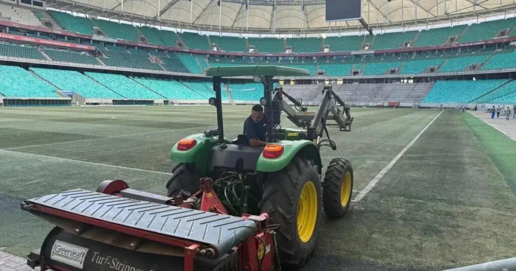 Fonte Nova inicia troca completa do gramado com tecnologia inédita no Nordeste