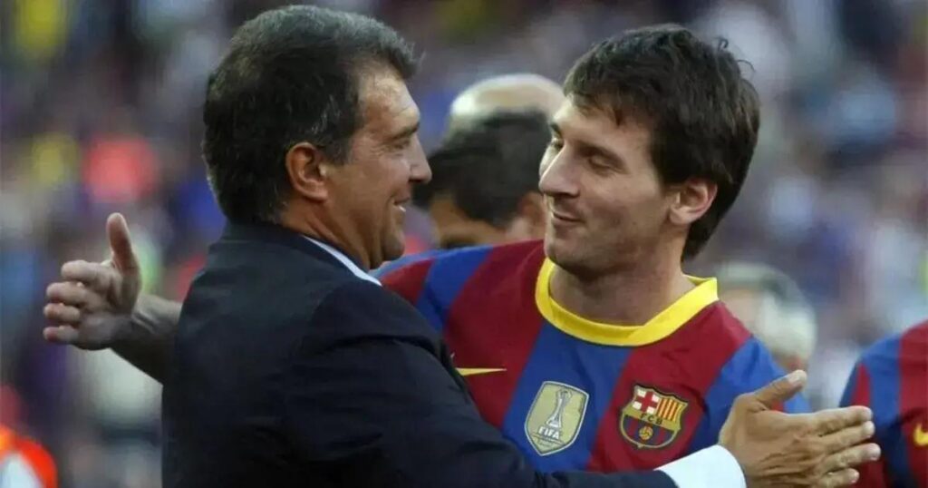Laporta admite desgaste na relação com Messi após saída do Barcelona