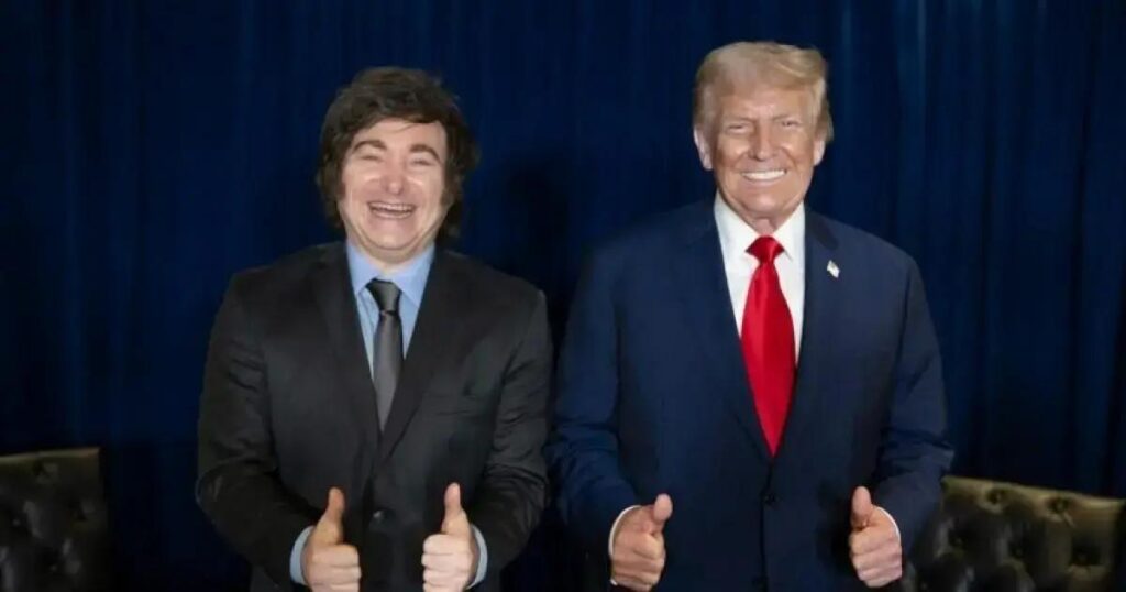 Milei se reúne com Trump na Casa Branca após swap de US$ 20 bilhões