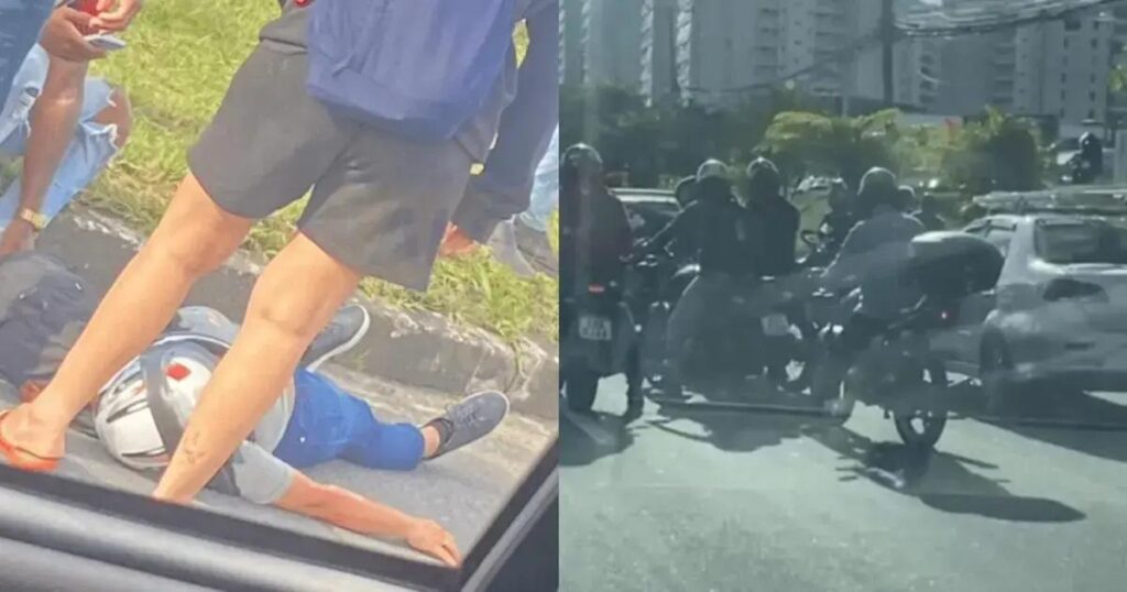 Motoqueiro fica ferido em acidente na Avenida Paralela em Salvador