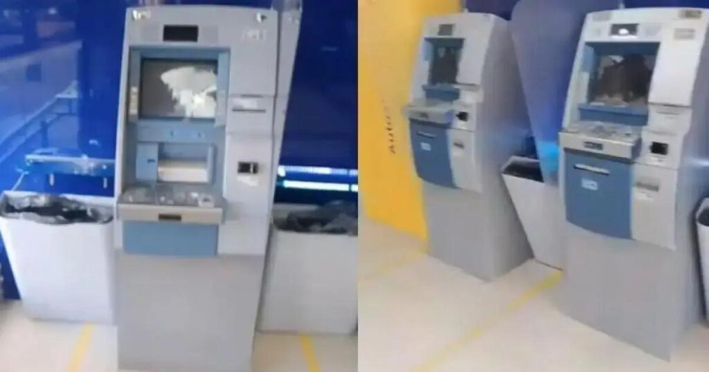 Mulher apedreja caixas eletrônicos em agência do Banco do Brasil em Vera Cruz