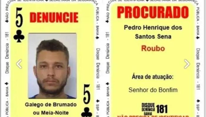 Bandido do Baralho do Crime é morto em confronto com a polícia em Brumado