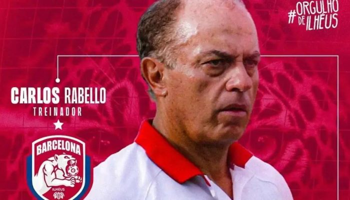 Barcelona de Ilhéus anuncia a saída do técnico Carlos Rabello em busca de resultados melhores