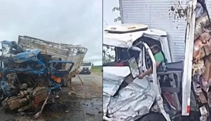 Colisão entre caminhões deixa motoristas feridos em Nova Fátima, Bahia