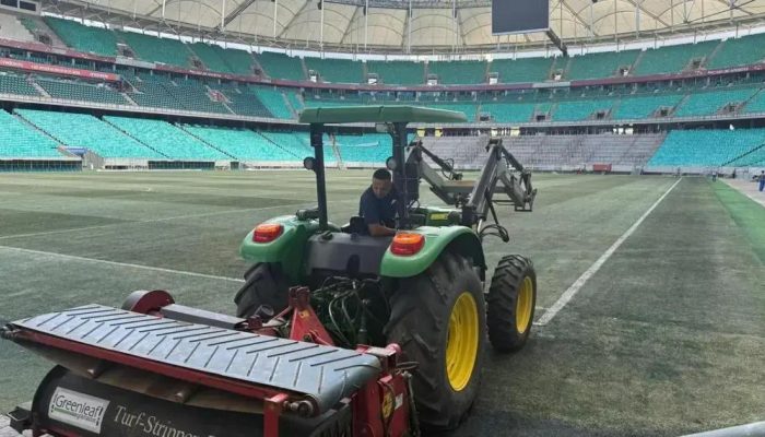 Fonte Nova inicia troca completa do gramado com tecnologia inédita no Nordeste