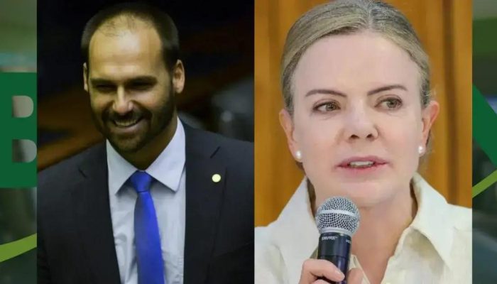 Gleisi Hoffmann labela Eduardo Bolsonaro como traidor da pátria no Congresso