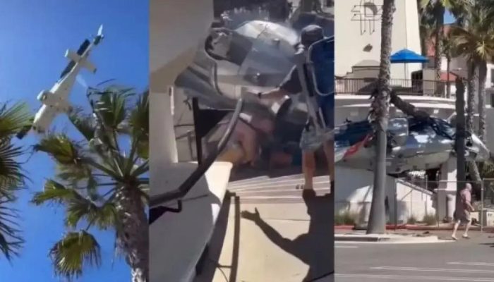 Helicóptero cai em praia da Califórnia e deixa cinco pessoas feridas