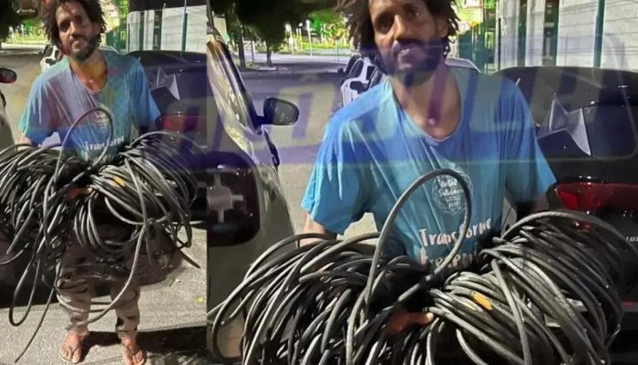 Homem é preso furtando fios no bairro da Graça, em Salvador