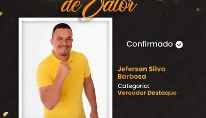Jeferson Mototáxi é eleito Vereador Destaque em Itarantim