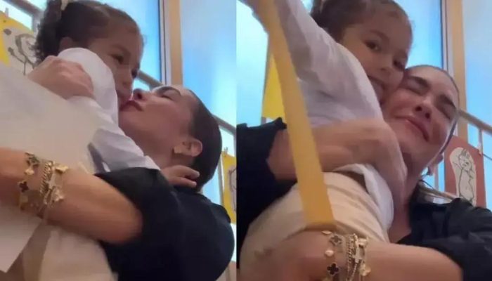 Lore Improta se emociona ao receber homenagem da filha na escola