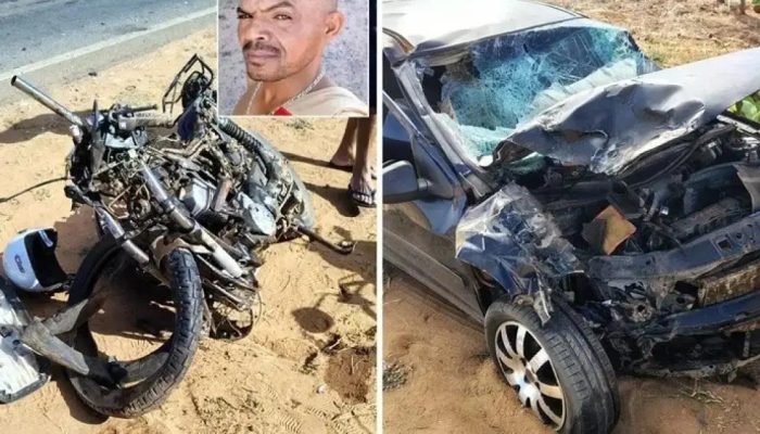 Motociclista morre e mulher fica ferida em colisão na BR-122
