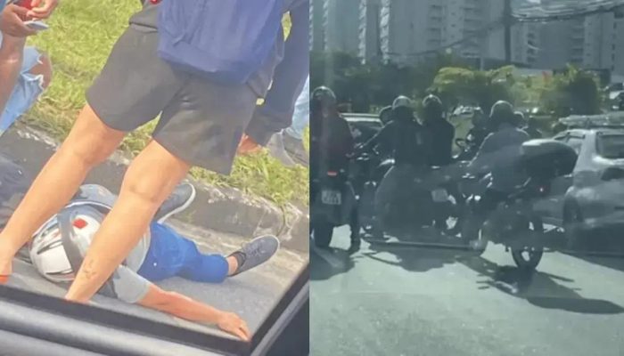 Motoqueiro fica ferido em acidente na Avenida Paralela em Salvador