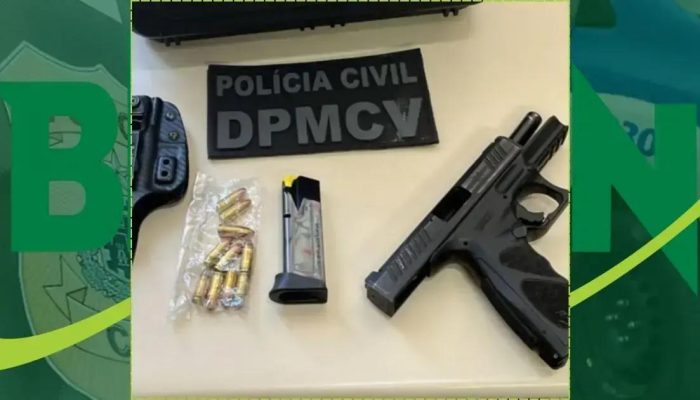 Polícia apreende arma de fogo com homem investigado por violência doméstica