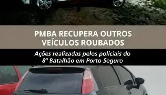 Polícia apreende dois veículos com restrição de roubo em Porto Seguro