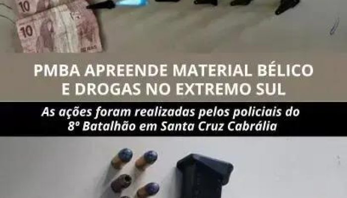 Polícia apreende drogas e armamento em Santa Cruz Cabrália
