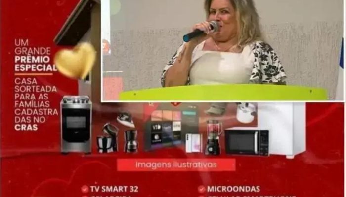 Prefeita realiza sorteio inusitado para atrair público à visita do governador